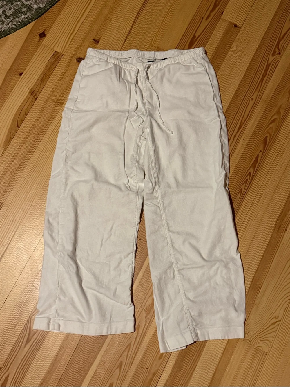 American Eagle Outfitters Wide-Leg Linen-Blend Pull-On Pants in White - Picture 4 of 4